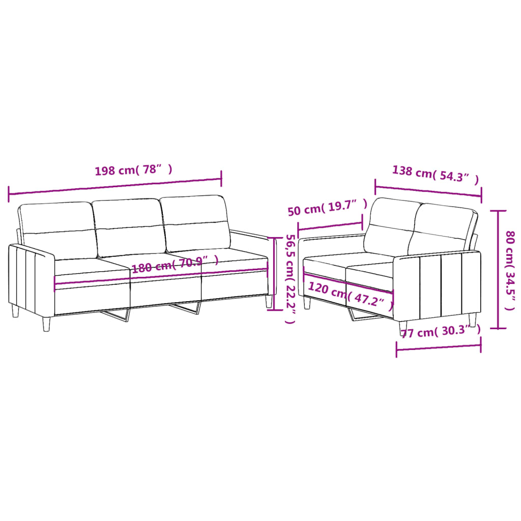 2-delige Loungeset met kussens stof lichtgrijs is nu te koop bij PeponiXL, paradijselijk wonen!