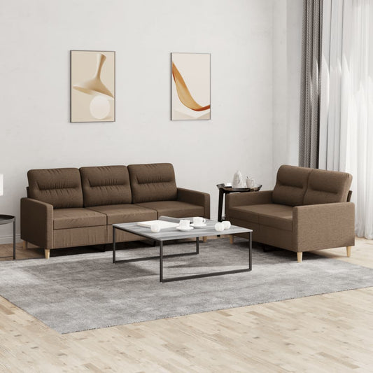2-delige Loungeset met kussens stof bruin is nu te koop bij PeponiXL, paradijselijk wonen!