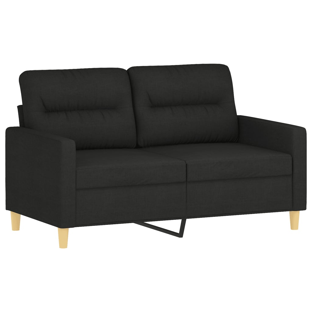 2-delige loungeset met kussens stof zwart is nu te koop bij PeponiXL, paradijselijk wonen!