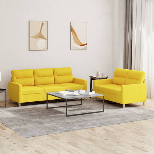 2-delige Loungeset met kussens stof lichtgeel is nu te koop bij PeponiXL, paradijselijk wonen!
