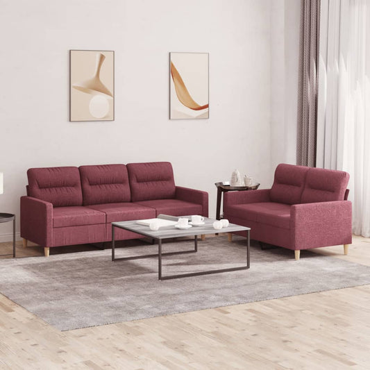 2-delige Loungeset met kussens stof wijnrood is nu te koop bij PeponiXL, paradijselijk wonen!
