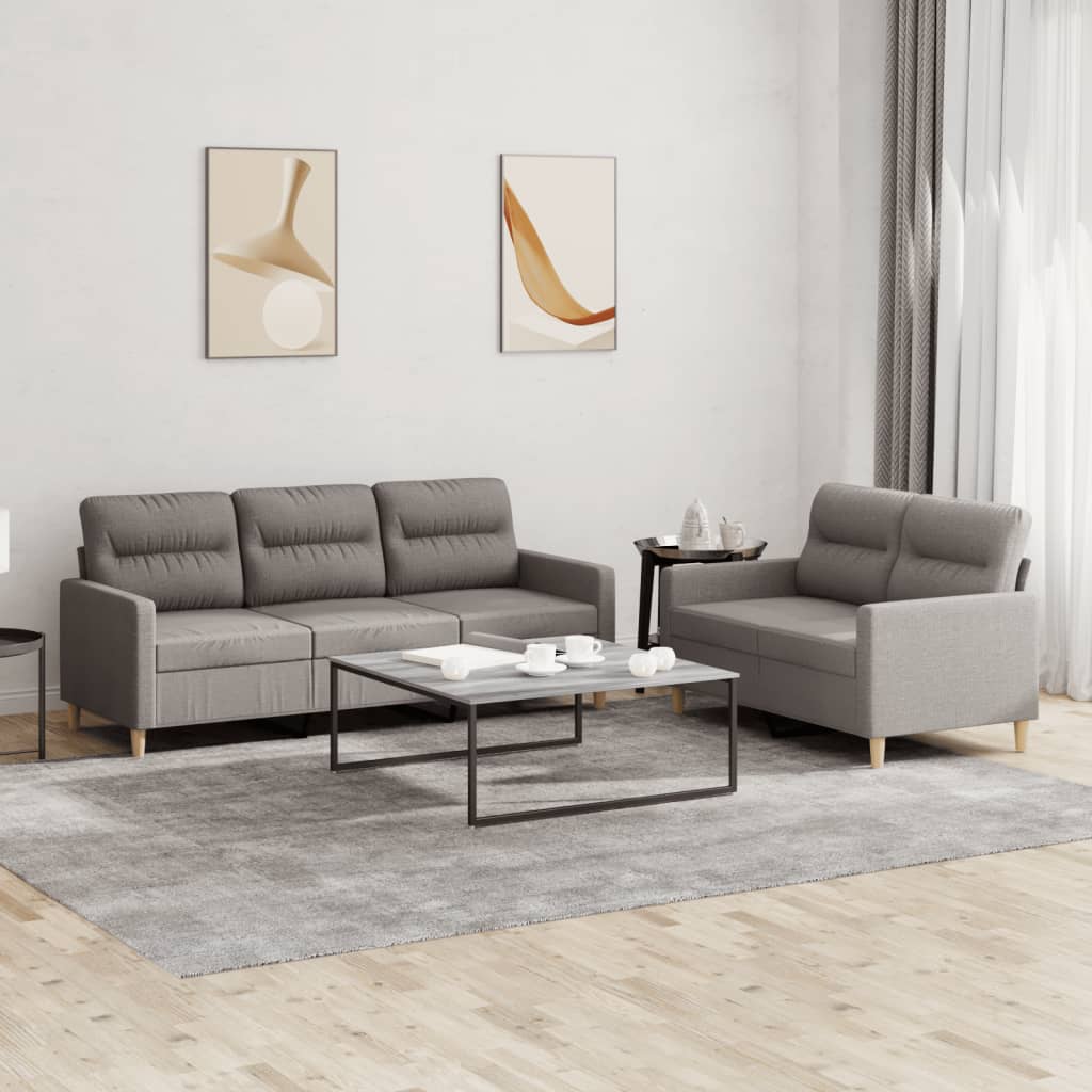 2-delige Loungeset met kussens stof taupe is nu te koop bij PeponiXL, paradijselijk wonen!