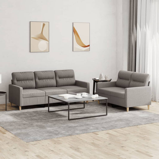 2-delige Loungeset met kussens stof taupe is nu te koop bij PeponiXL, paradijselijk wonen!