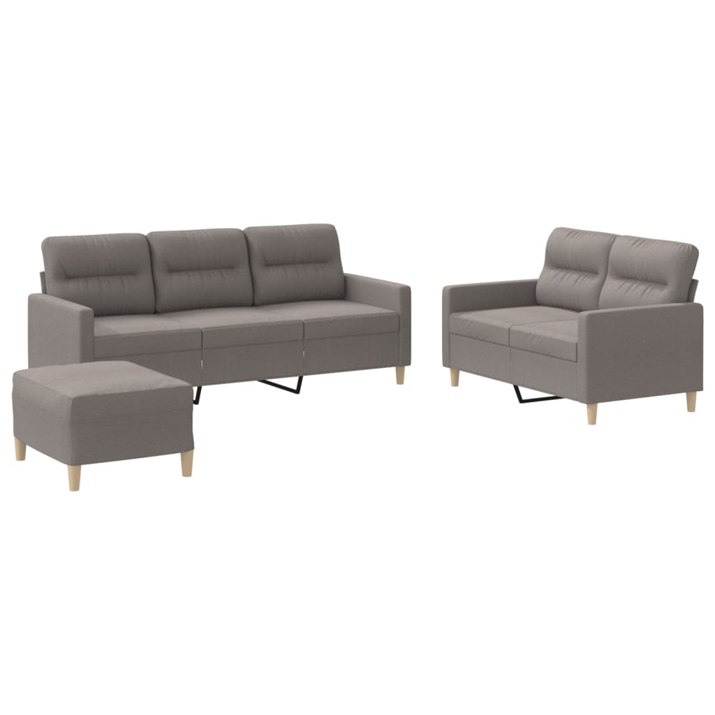 3-delige Loungeset met kussens stof taupe is nu te koop bij PeponiXL, paradijselijk wonen!