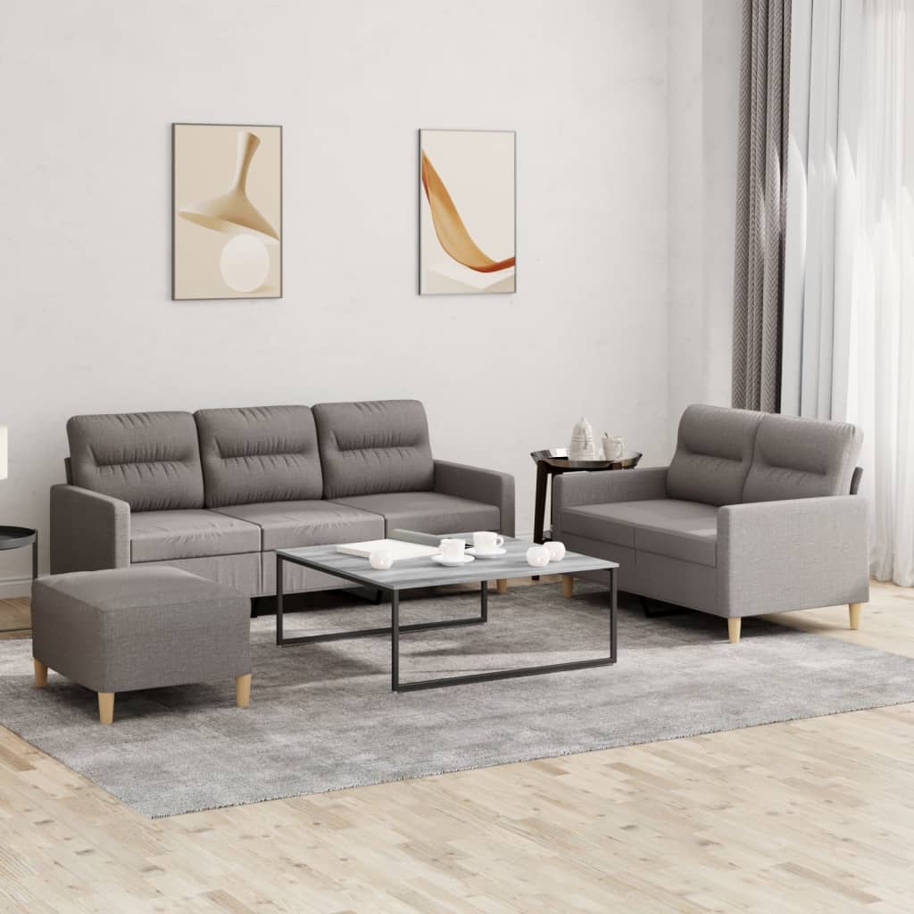 3-delige Loungeset met kussens stof taupe is nu te koop bij PeponiXL, paradijselijk wonen!