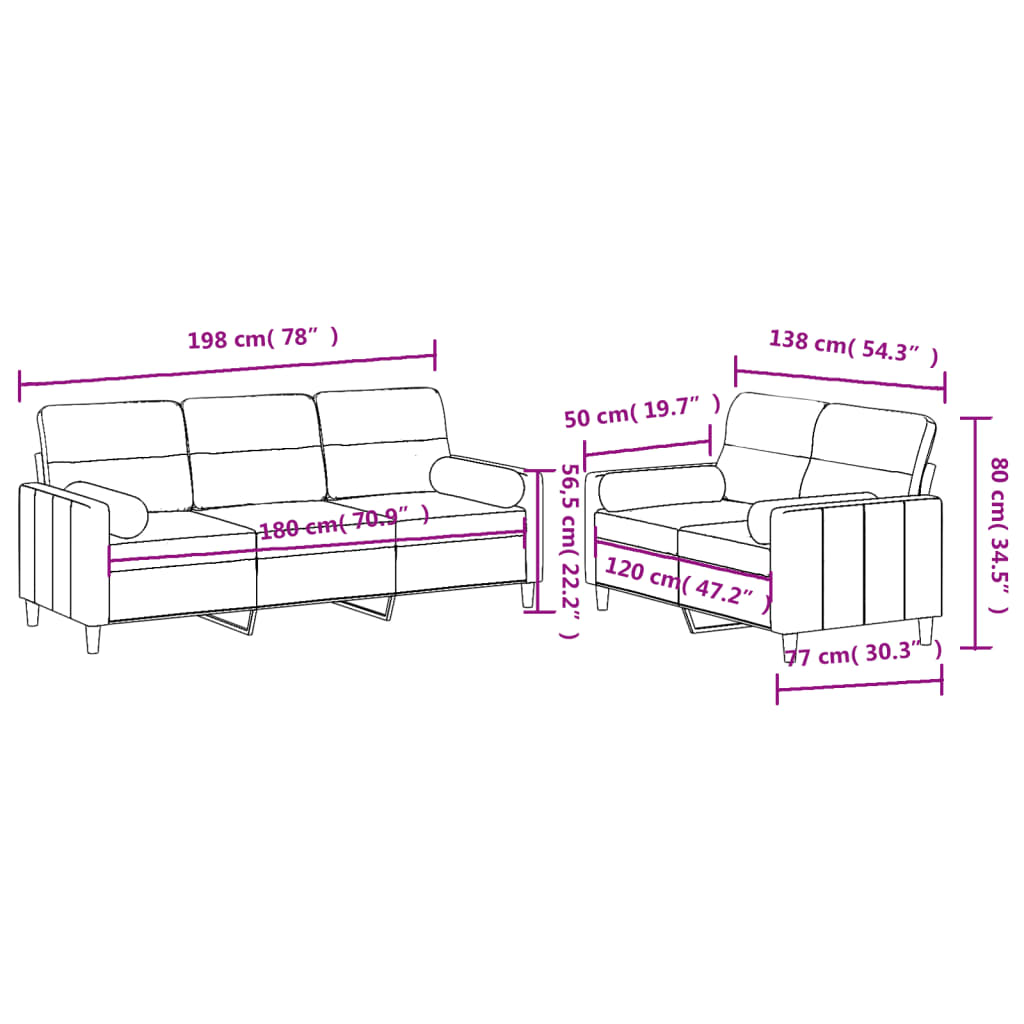 2-delige Loungeset met kussens stof bruin is nu te koop bij PeponiXL, paradijselijk wonen!