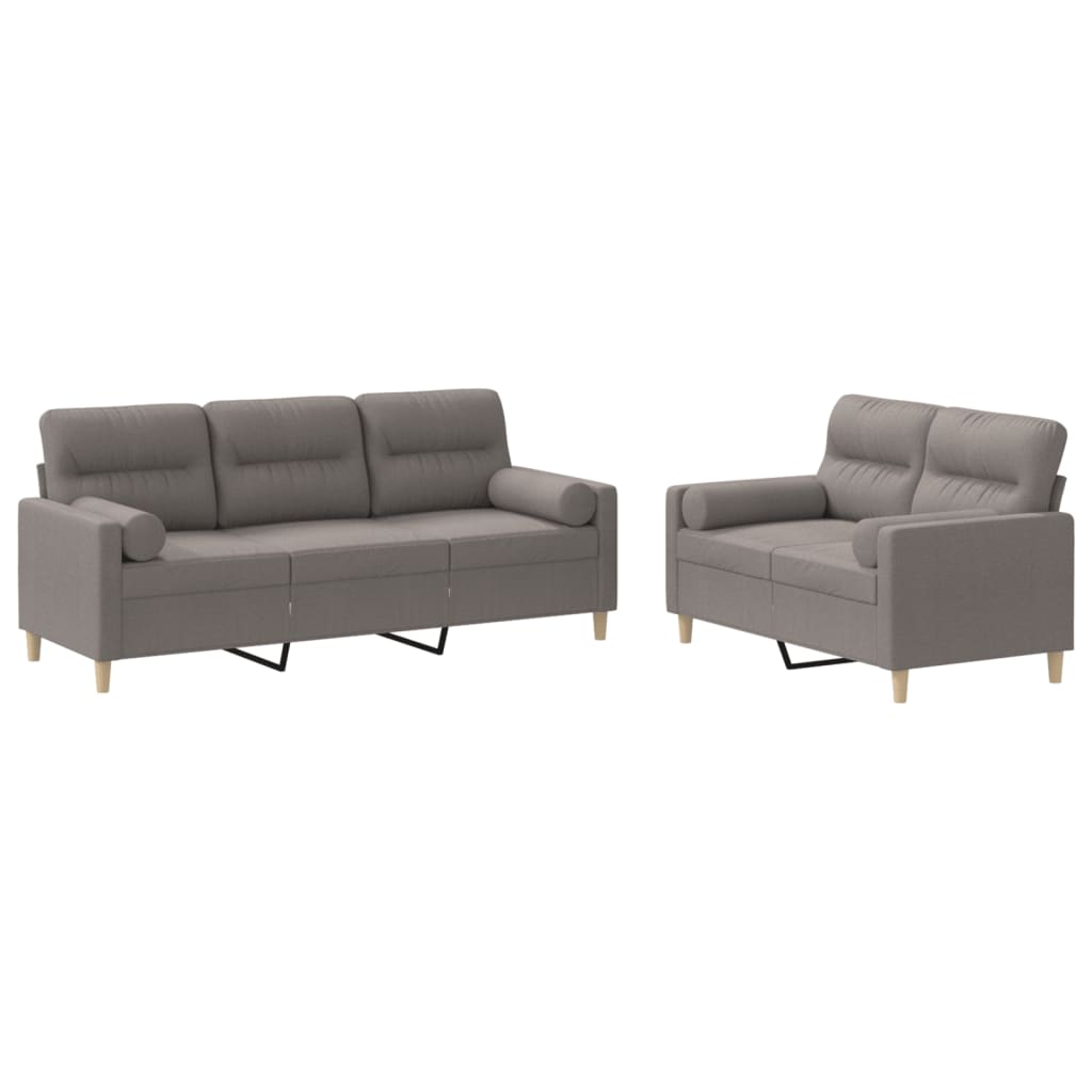 2-delige Loungeset met kussens stof taupe is nu te koop bij PeponiXL, paradijselijk wonen!
