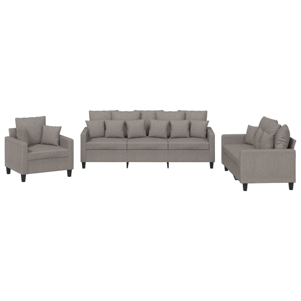 3-delige Loungeset met kussens stof taupe is nu te koop bij PeponiXL, paradijselijk wonen!