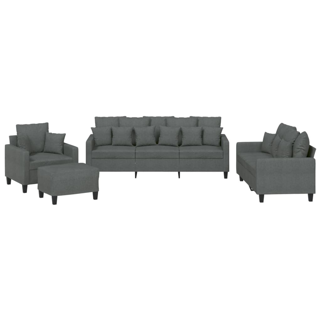 4-delige Loungeset met kussens stof donkergrijs is nu te koop bij PeponiXL, paradijselijk wonen!