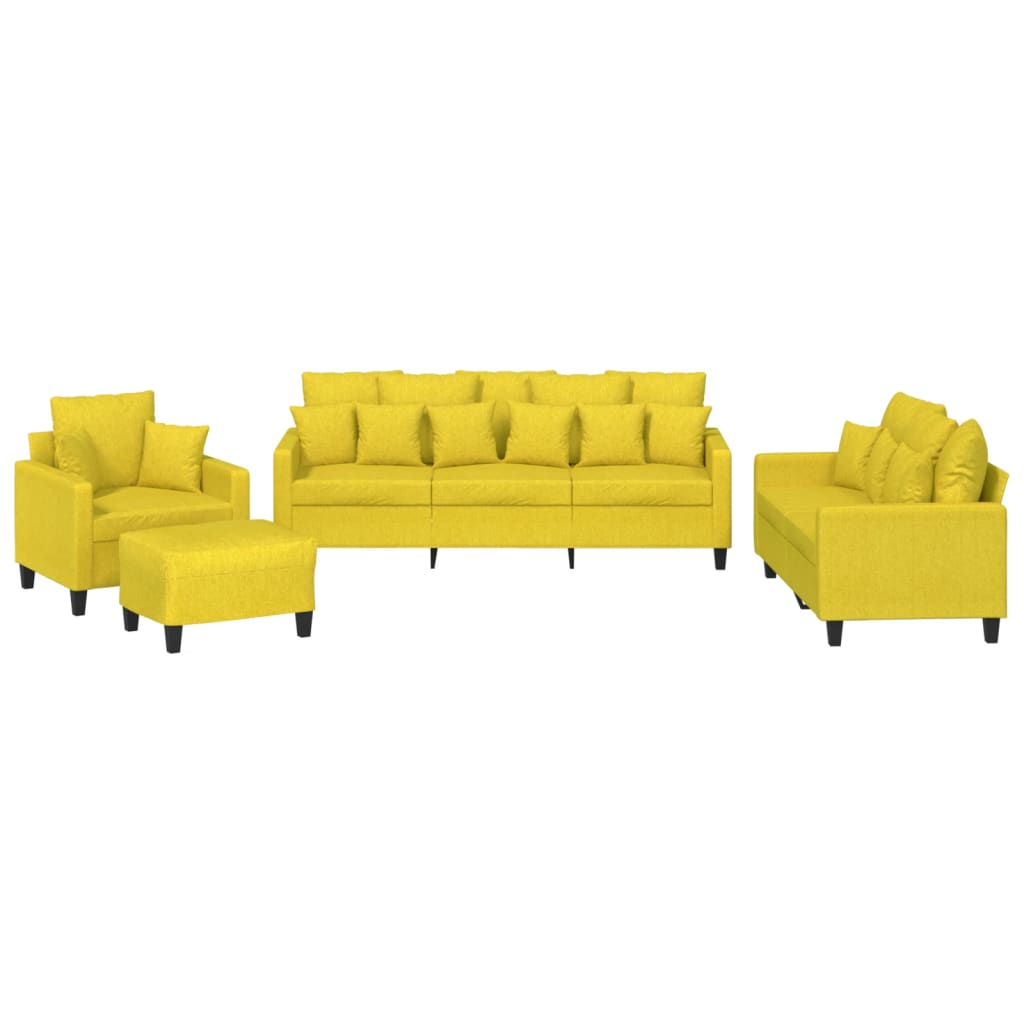 4-delige Loungeset met kussens stof lichtgeel is nu te koop bij PeponiXL, paradijselijk wonen!