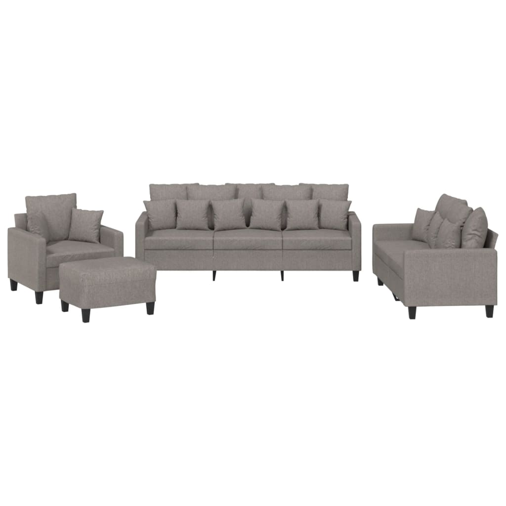 4-delige Loungeset met kussens stof taupe is nu te koop bij PeponiXL, paradijselijk wonen!
