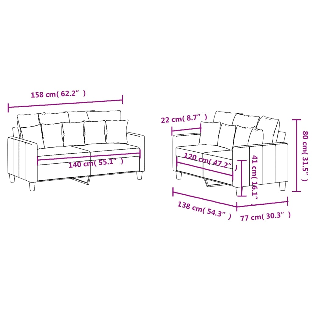 2-delige Loungeset met kussens stof bruin is nu te koop bij PeponiXL, paradijselijk wonen!