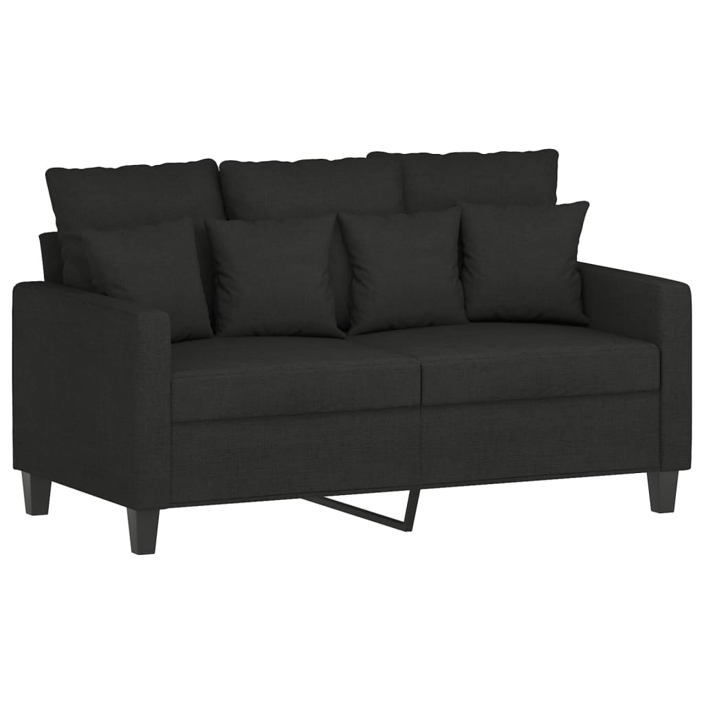 2-delige loungeset met kussens stof zwart is nu te koop bij PeponiXL, paradijselijk wonen!