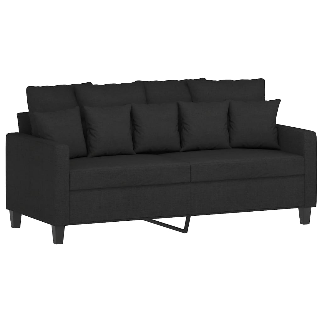 2-delige loungeset met kussens stof zwart is nu te koop bij PeponiXL, paradijselijk wonen!