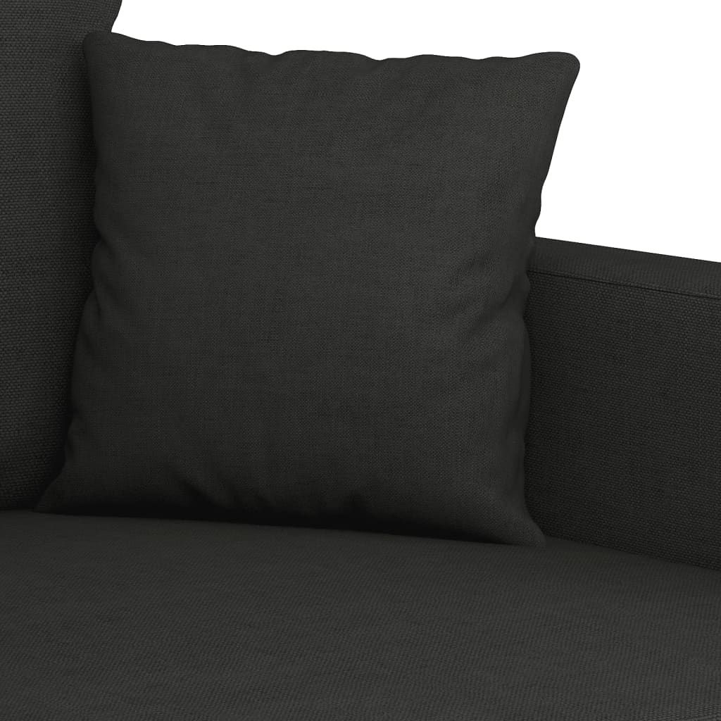 2-delige loungeset met kussens stof zwart is nu te koop bij PeponiXL, paradijselijk wonen!