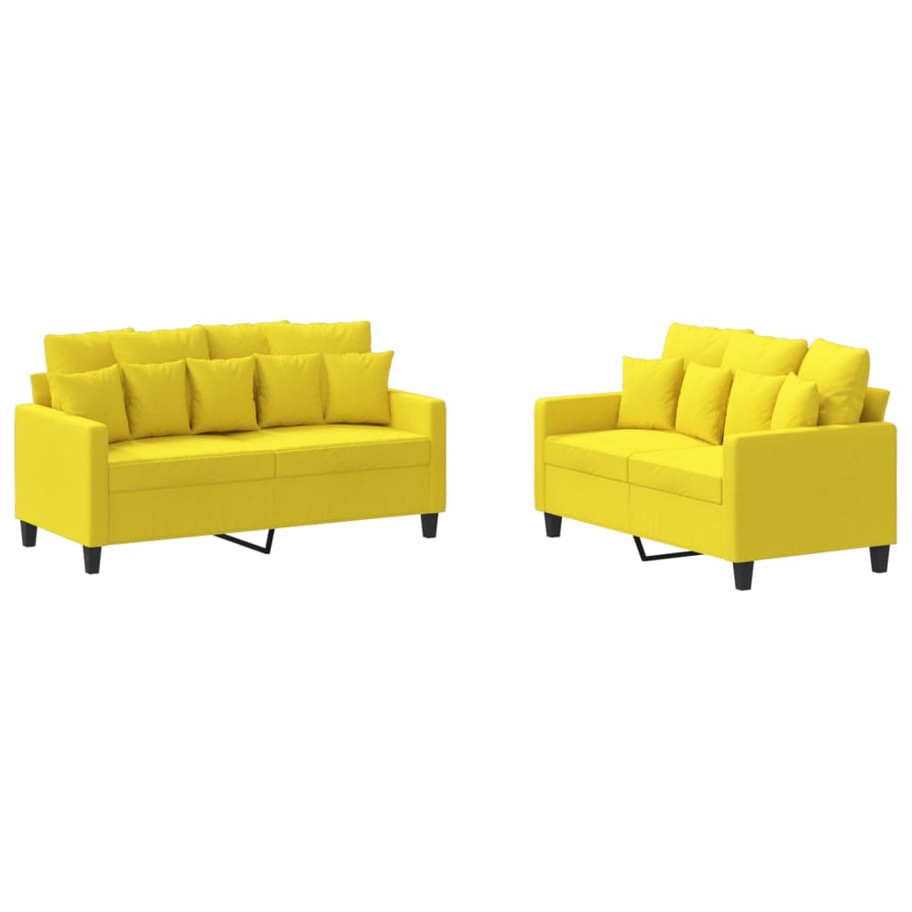 2-delige Loungeset met kussens stof lichtgeel is nu te koop bij PeponiXL, paradijselijk wonen!