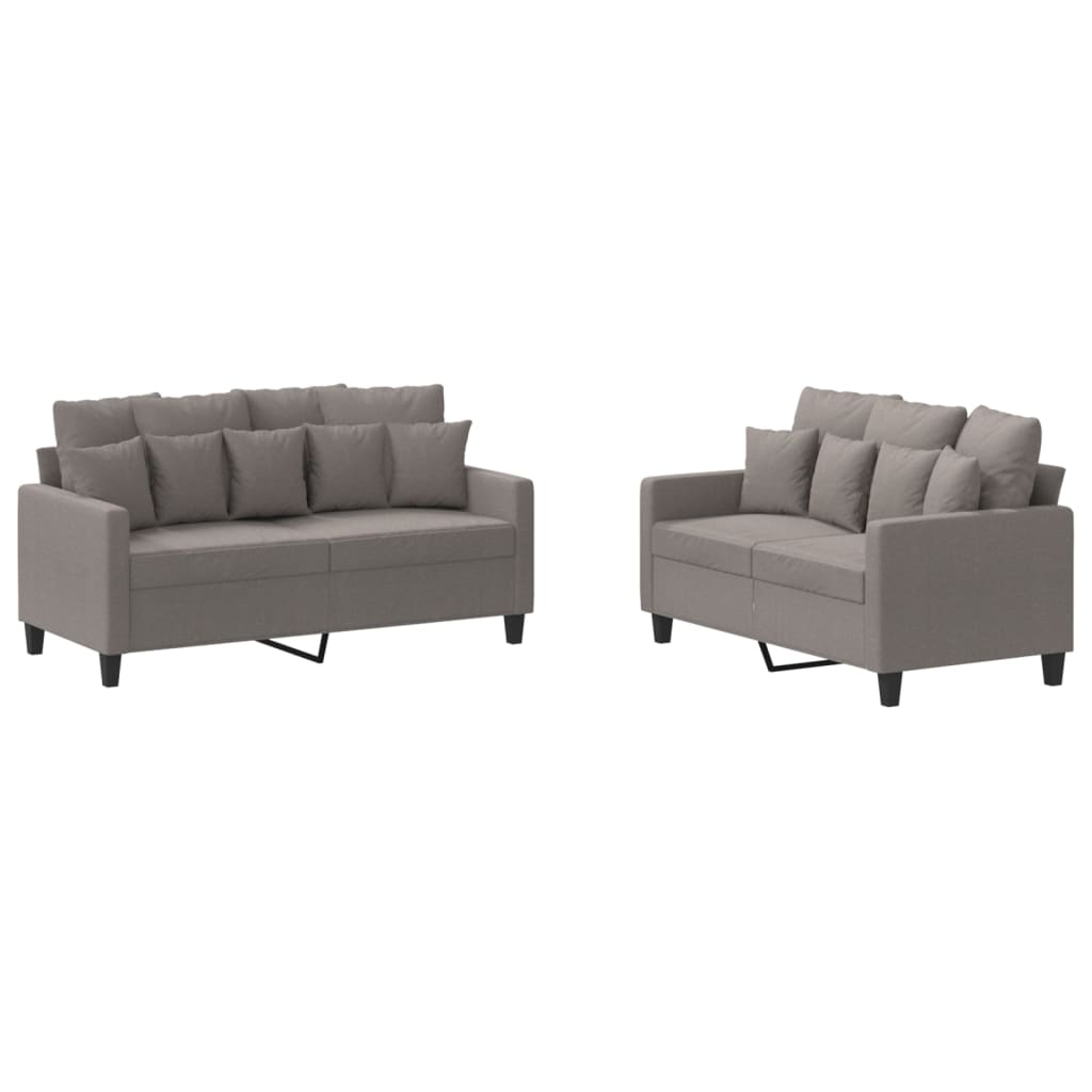 2-delige Loungeset met kussens stof taupe is nu te koop bij PeponiXL, paradijselijk wonen!