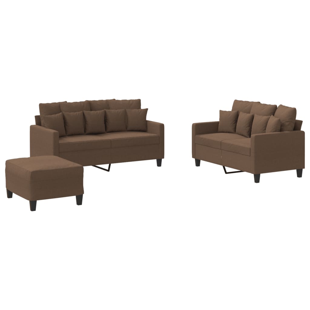 4-delige Loungeset met kussens stof bruin is nu te koop bij PeponiXL, paradijselijk wonen!
