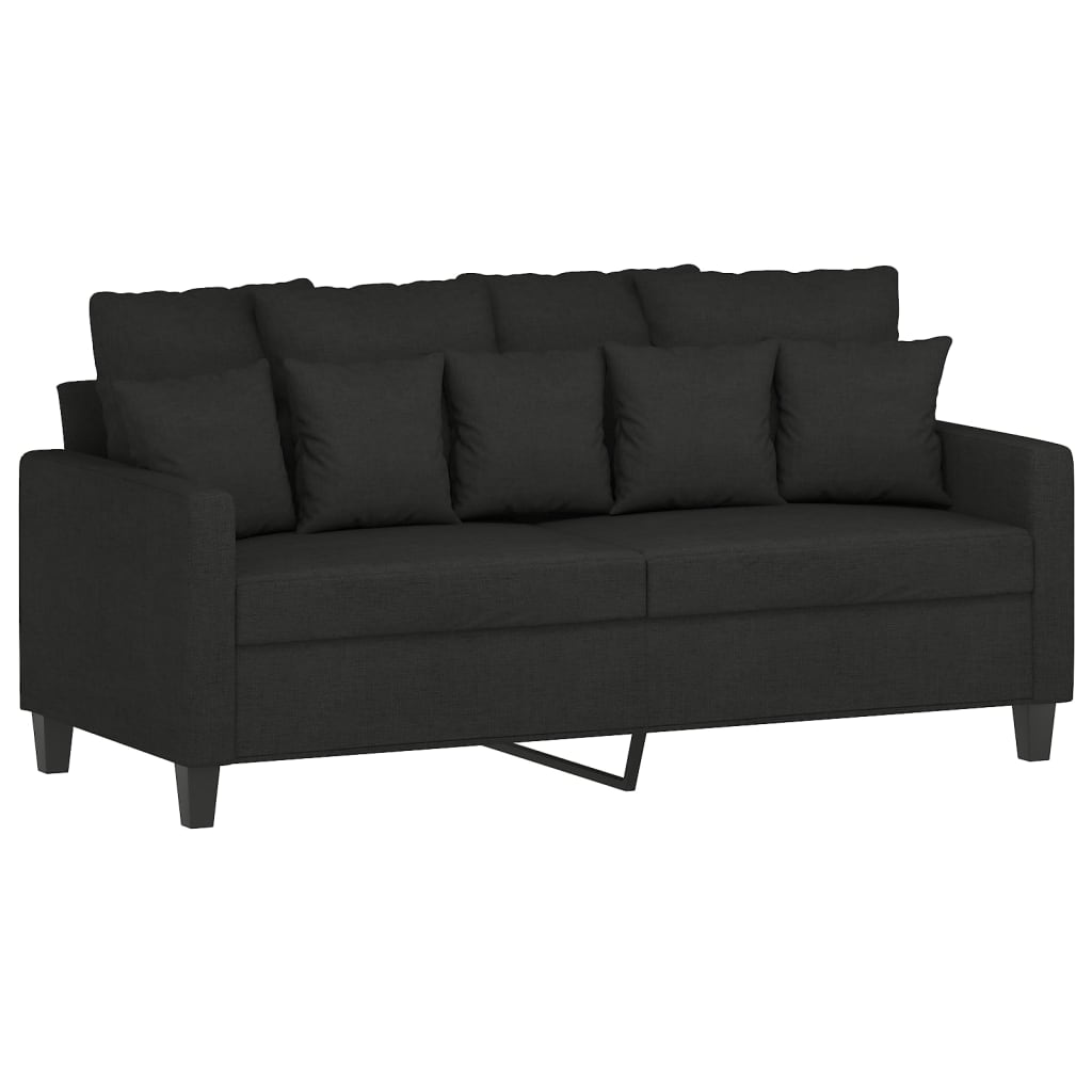 3-delige loungeset met kussens stof zwart is nu te koop bij PeponiXL, paradijselijk wonen!