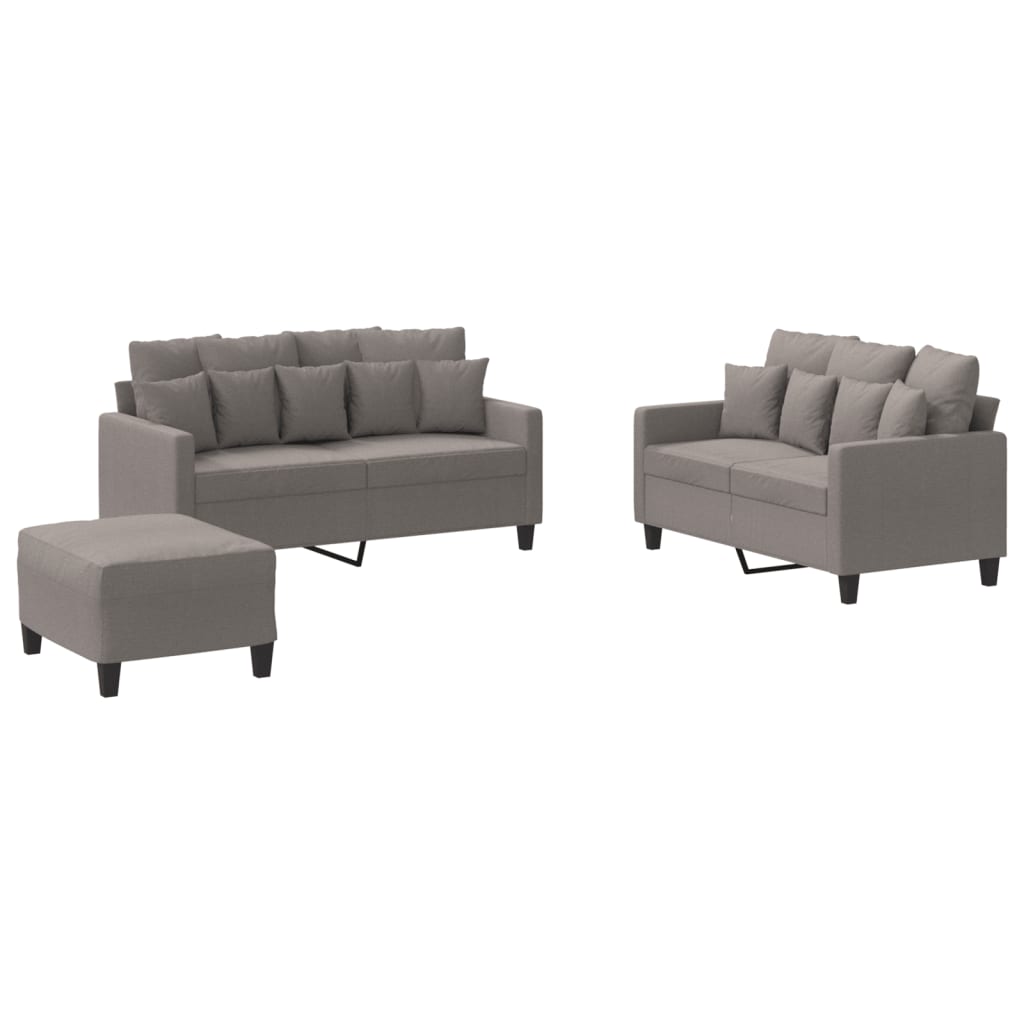 3-delige Loungeset met kussens stof taupe is nu te koop bij PeponiXL, paradijselijk wonen!