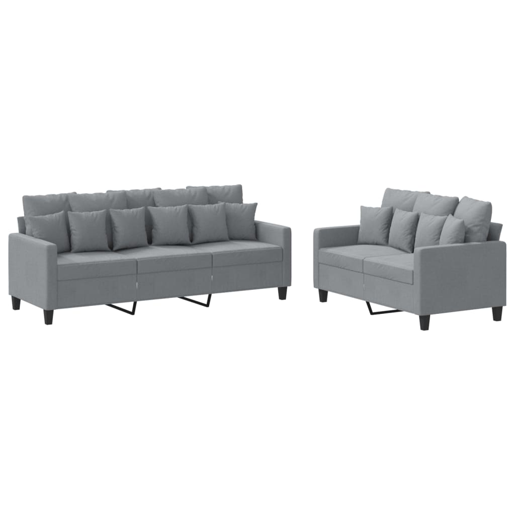 2-delige Loungeset met kussens stof lichtgrijs is nu te koop bij PeponiXL, paradijselijk wonen!