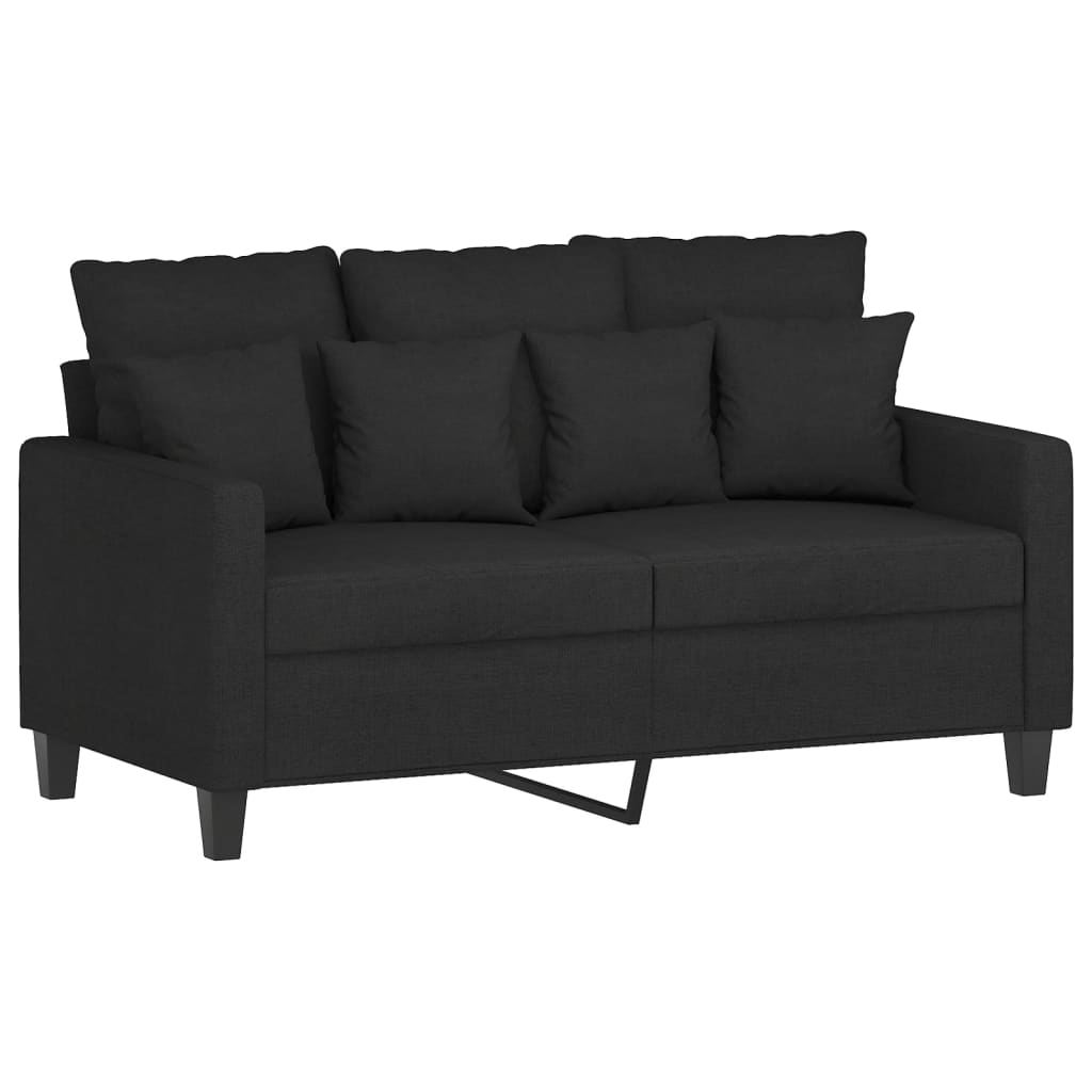 2-delige loungeset met kussens stof zwart is nu te koop bij PeponiXL, paradijselijk wonen!