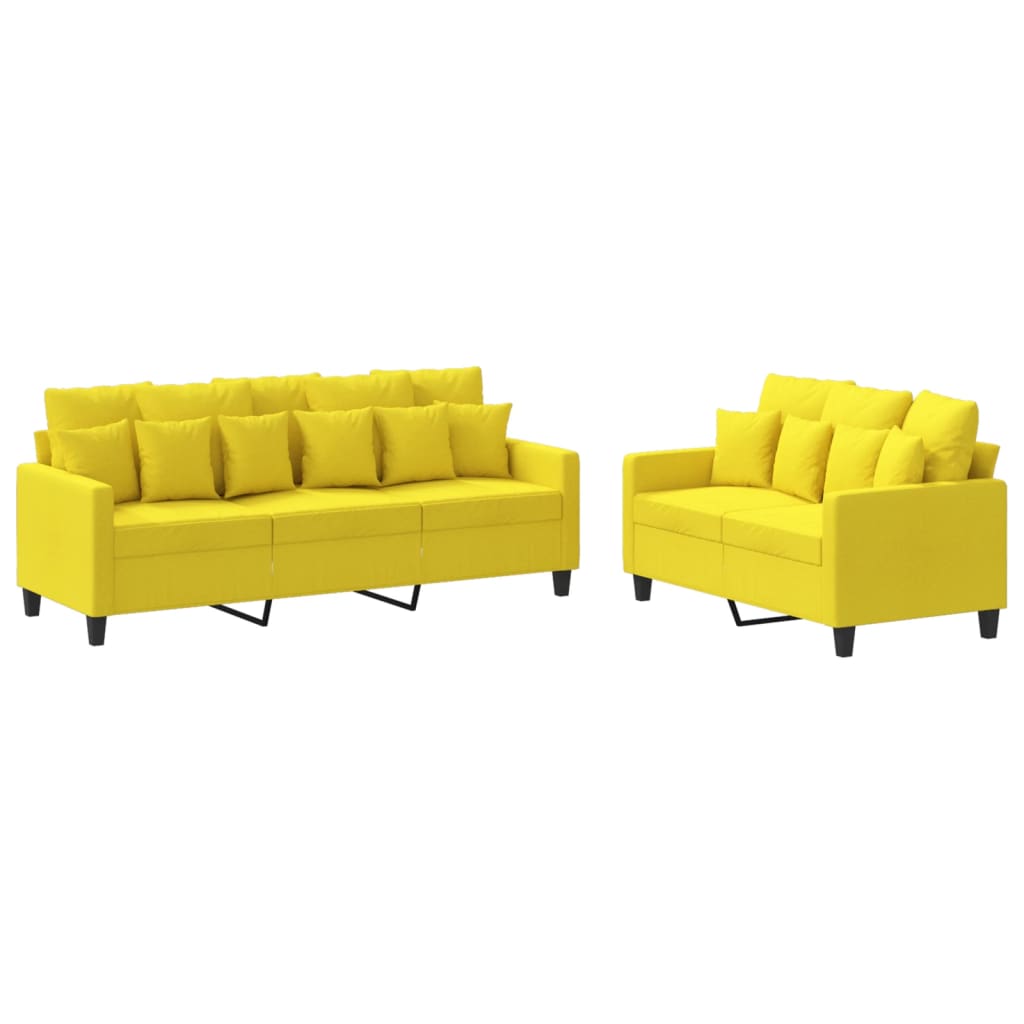 2-delige Loungeset met kussens stof lichtgeel is nu te koop bij PeponiXL, paradijselijk wonen!