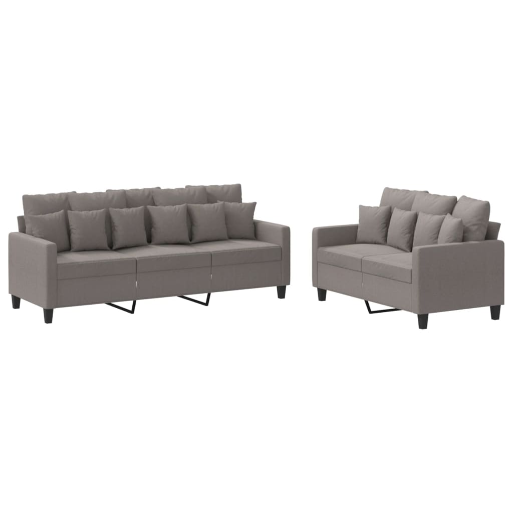 2-delige Loungeset met kussens stof taupe is nu te koop bij PeponiXL, paradijselijk wonen!