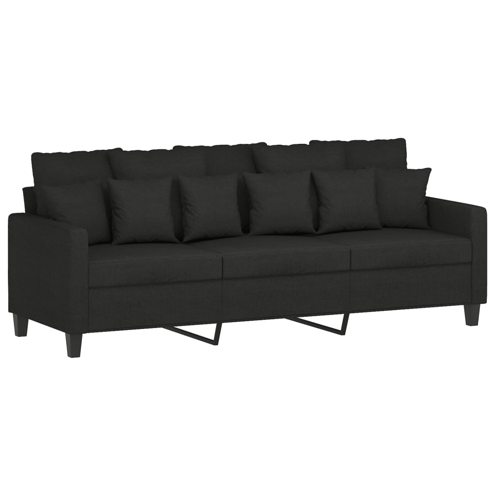 3-delige loungeset met kussens stof zwart is nu te koop bij PeponiXL, paradijselijk wonen!