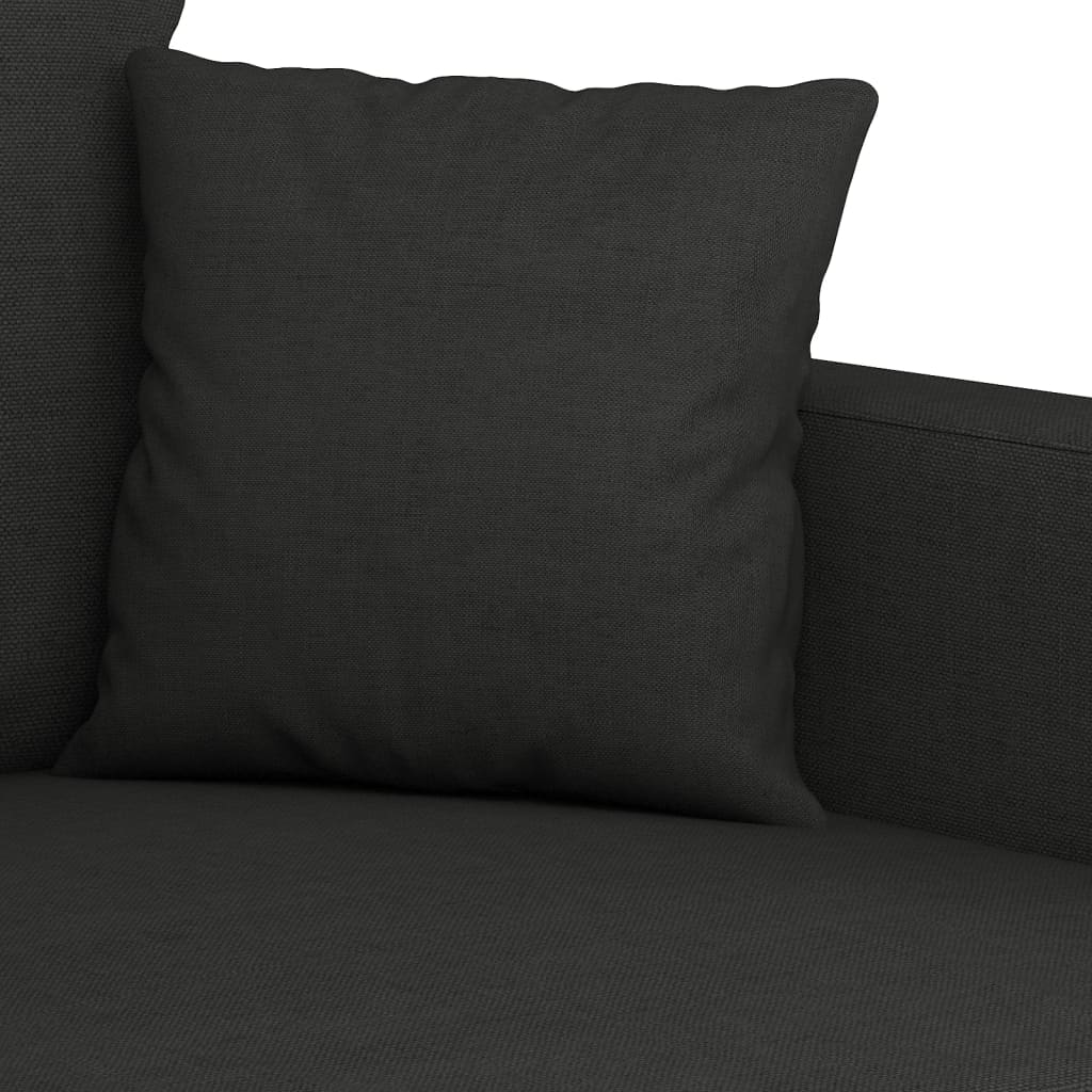 3-delige loungeset met kussens stof zwart is nu te koop bij PeponiXL, paradijselijk wonen!
