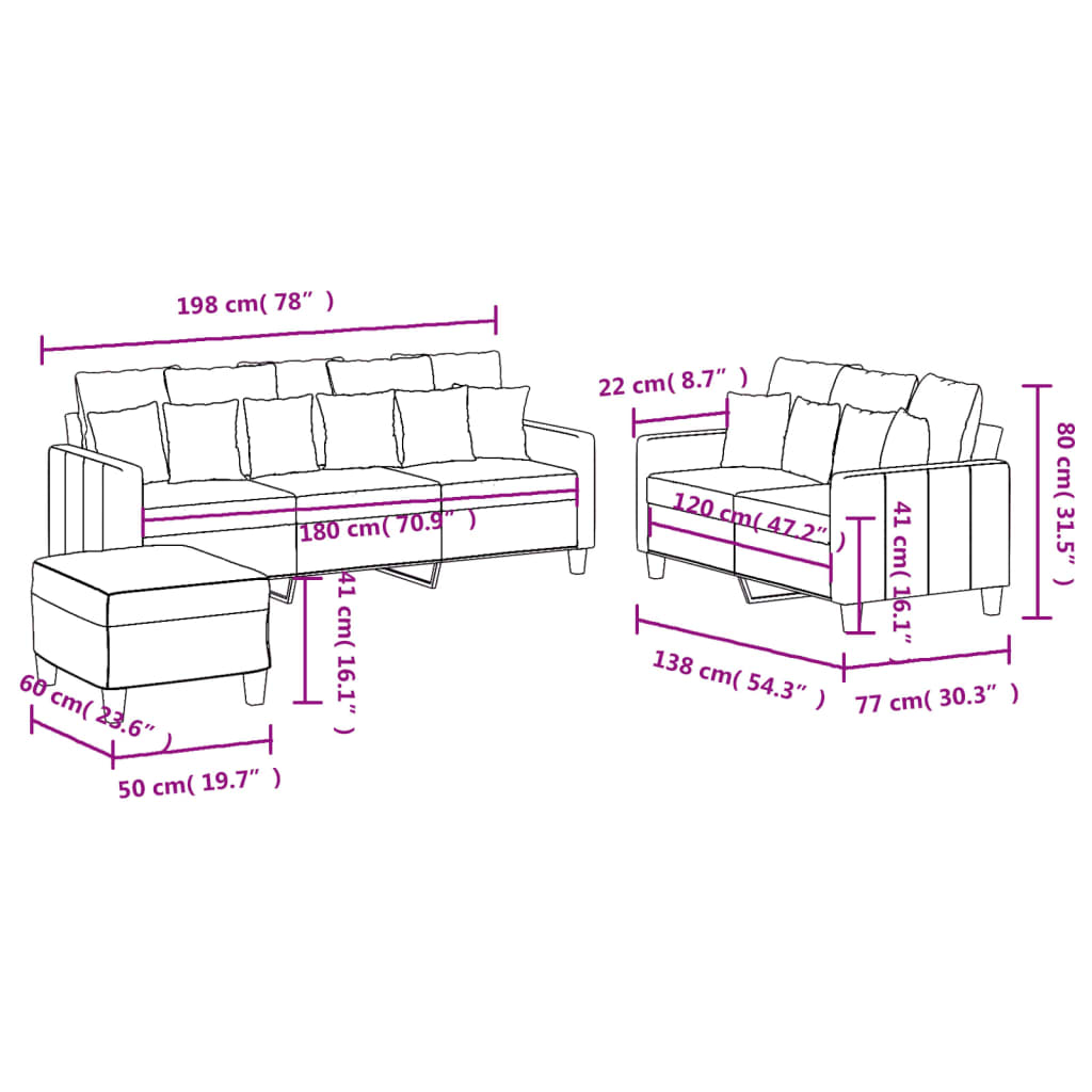 3-delige Loungeset met kussens stof wijnrood is nu te koop bij PeponiXL, paradijselijk wonen!