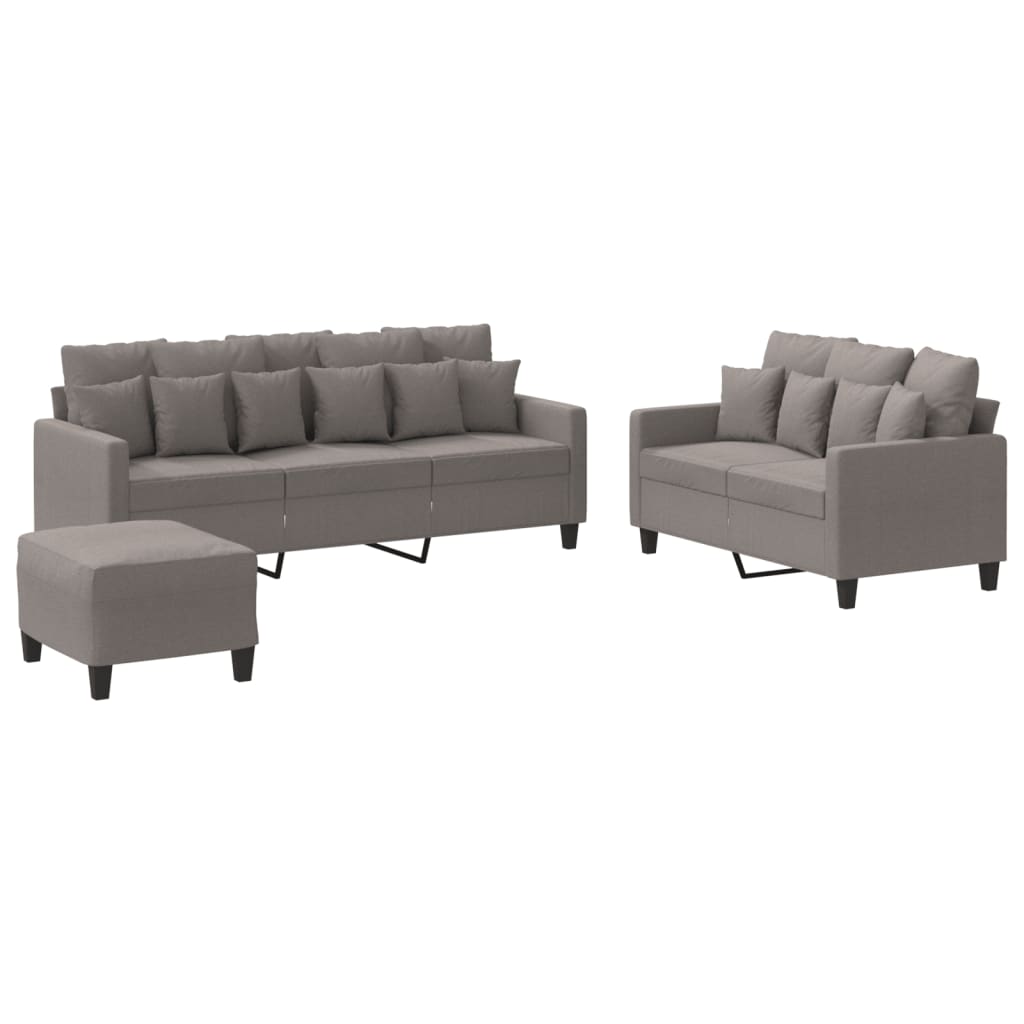 3-delige Loungeset met kussens stof taupe is nu te koop bij PeponiXL, paradijselijk wonen!