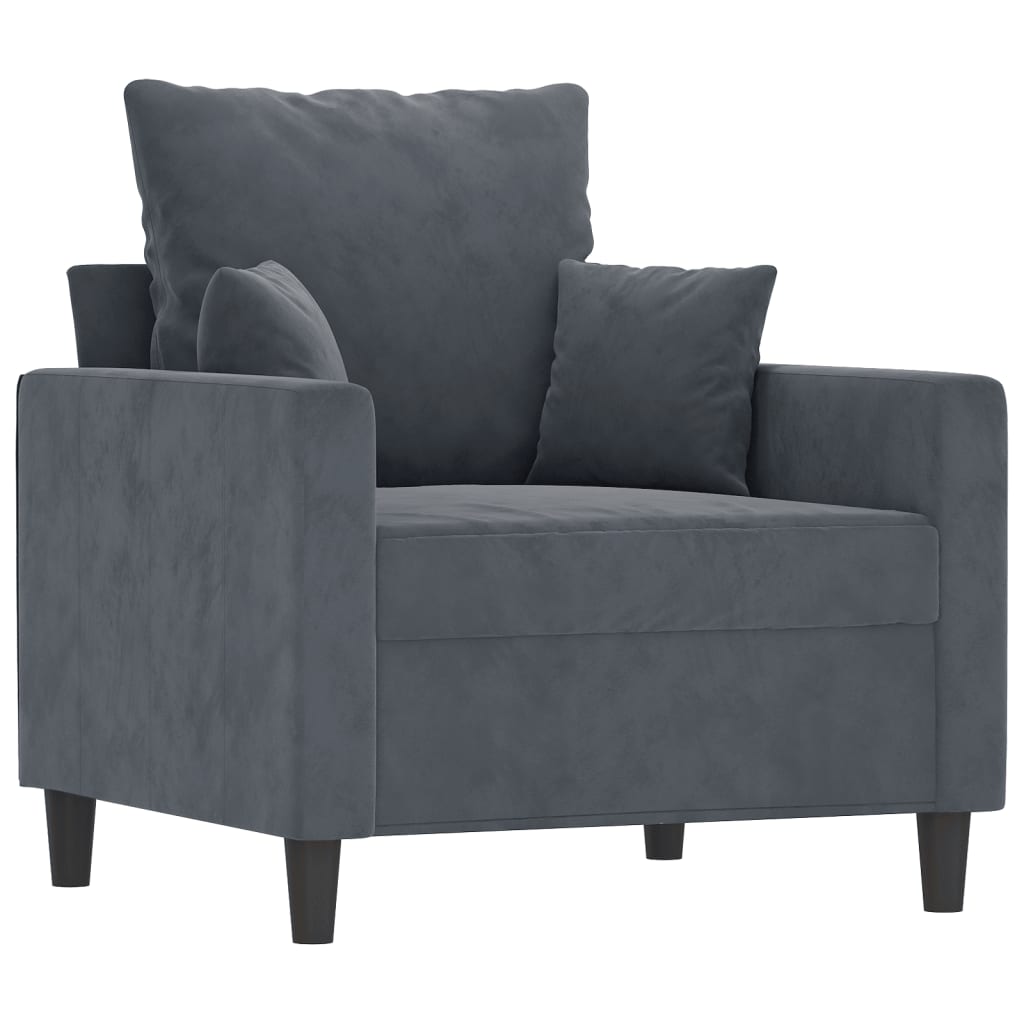 3-delige Loungeset met kussens fluweel donkergrijs is nu te koop bij PeponiXL, paradijselijk wonen!