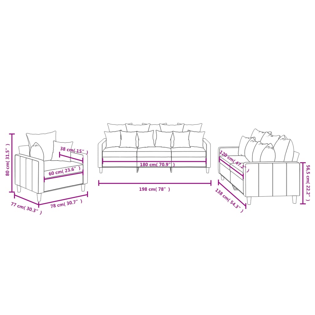3-delige Loungeset met kussens fluweel donkergrijs is nu te koop bij PeponiXL, paradijselijk wonen!