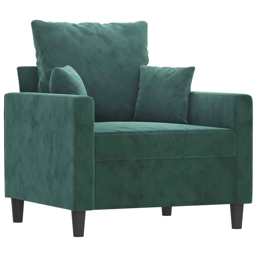 3-delige Loungeset met kussens fluweel donkergroen is nu te koop bij PeponiXL, paradijselijk wonen!