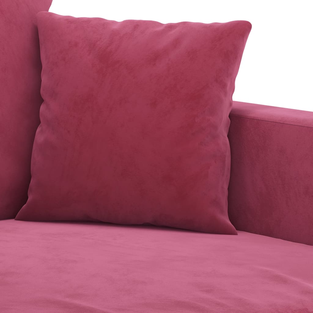 3-delige Loungeset met kussens fluweel wijnrood is nu te koop bij PeponiXL, paradijselijk wonen!
