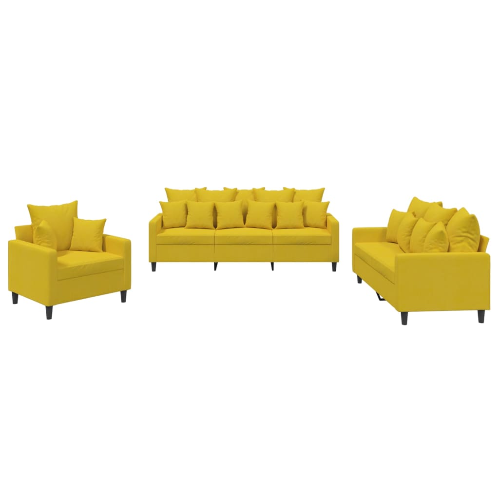 3-delige Loungeset met kussens fluweel geel is nu te koop bij PeponiXL, paradijselijk wonen!