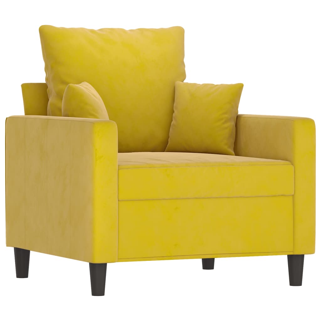 3-delige Loungeset met kussens fluweel geel is nu te koop bij PeponiXL, paradijselijk wonen!