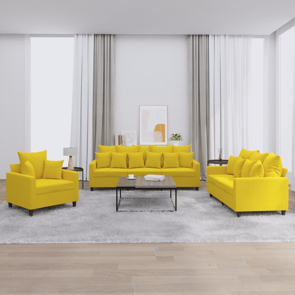 3-delige Loungeset met kussens fluweel geel is nu te koop bij PeponiXL, paradijselijk wonen!