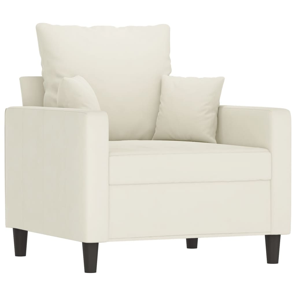 3-delige Loungeset met kussens fluweel crèmekleurig is nu te koop bij PeponiXL, paradijselijk wonen!