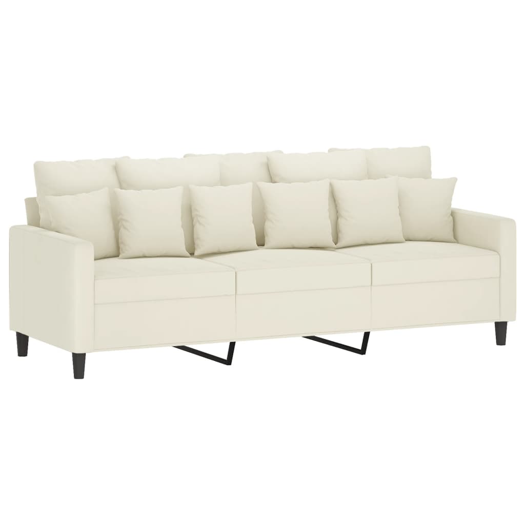3-delige Loungeset met kussens fluweel crèmekleurig is nu te koop bij PeponiXL, paradijselijk wonen!