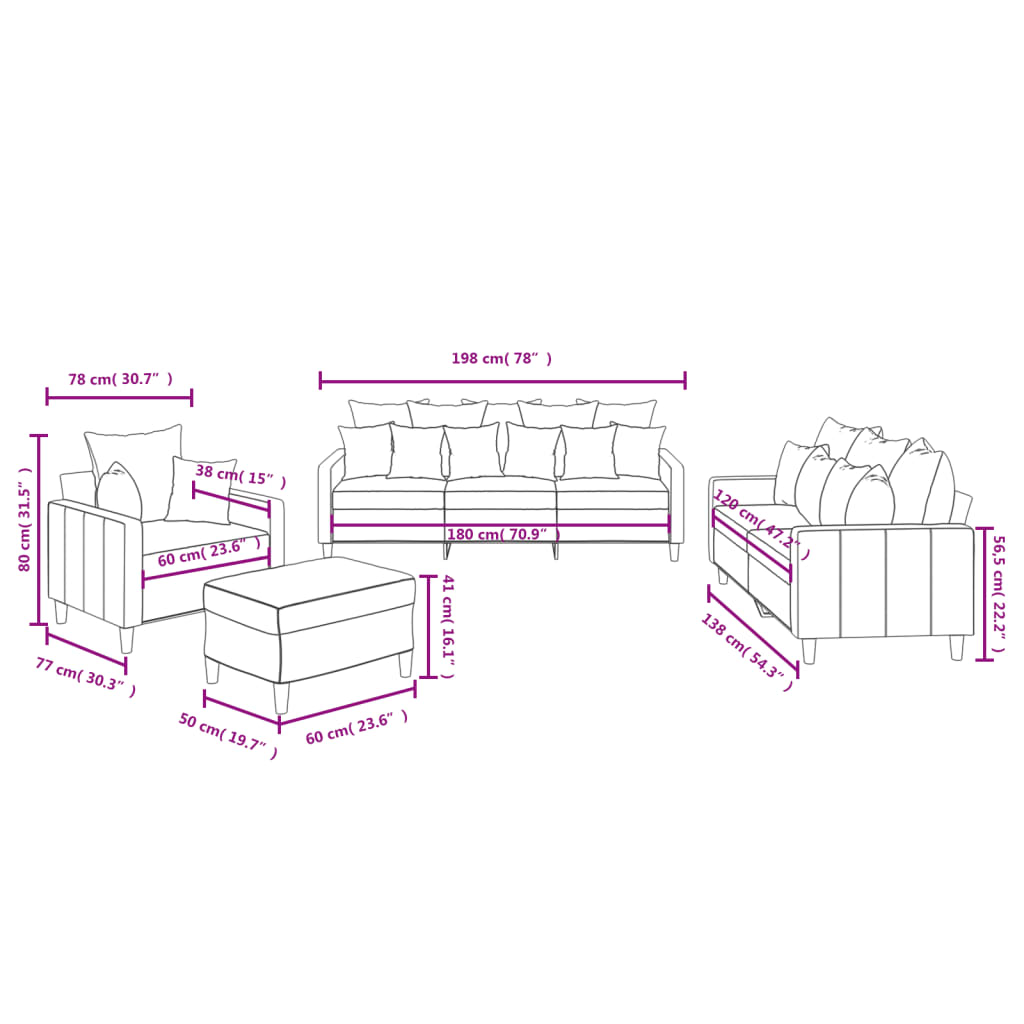 4-delige Loungeset met kussens fluweel roze is nu te koop bij PeponiXL, paradijselijk wonen!