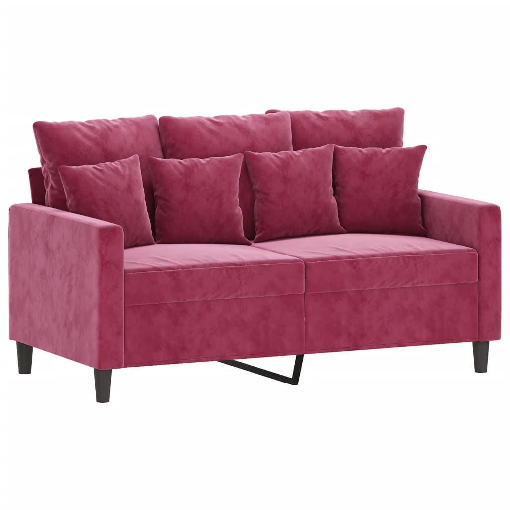 4-delige Loungeset met kussens fluweel wijnrood is nu te koop bij PeponiXL, paradijselijk wonen!