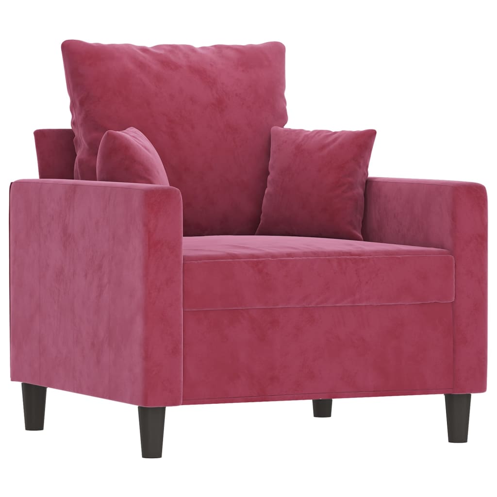 4-delige Loungeset met kussens fluweel wijnrood is nu te koop bij PeponiXL, paradijselijk wonen!