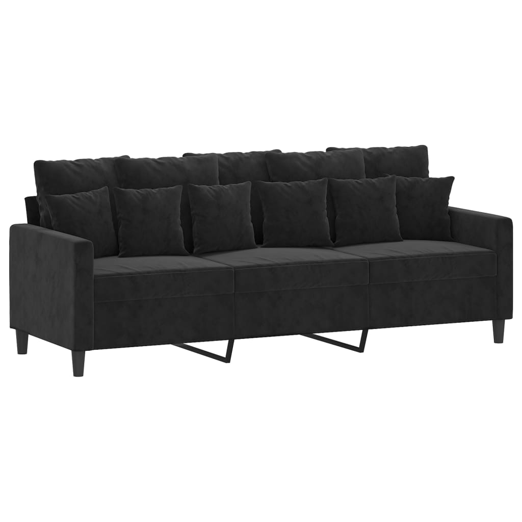 4-delige Loungeset met kussens fluweel zwart is nu te koop bij PeponiXL, paradijselijk wonen!