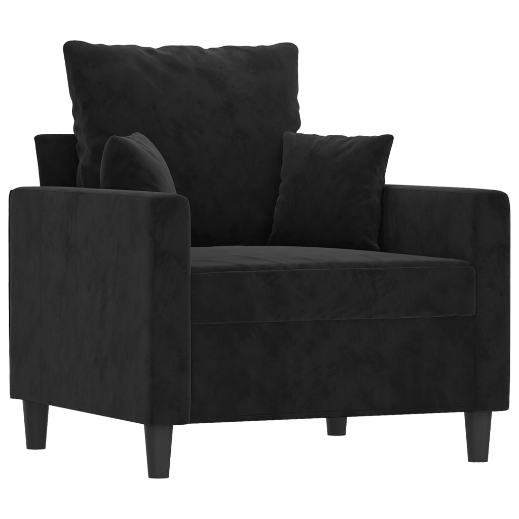 4-delige Loungeset met kussens fluweel zwart is nu te koop bij PeponiXL, paradijselijk wonen!