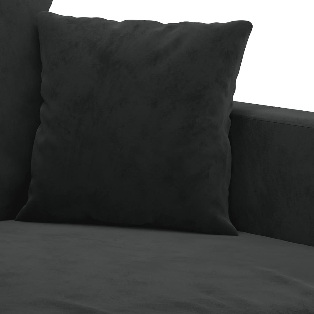4-delige Loungeset met kussens fluweel zwart is nu te koop bij PeponiXL, paradijselijk wonen!