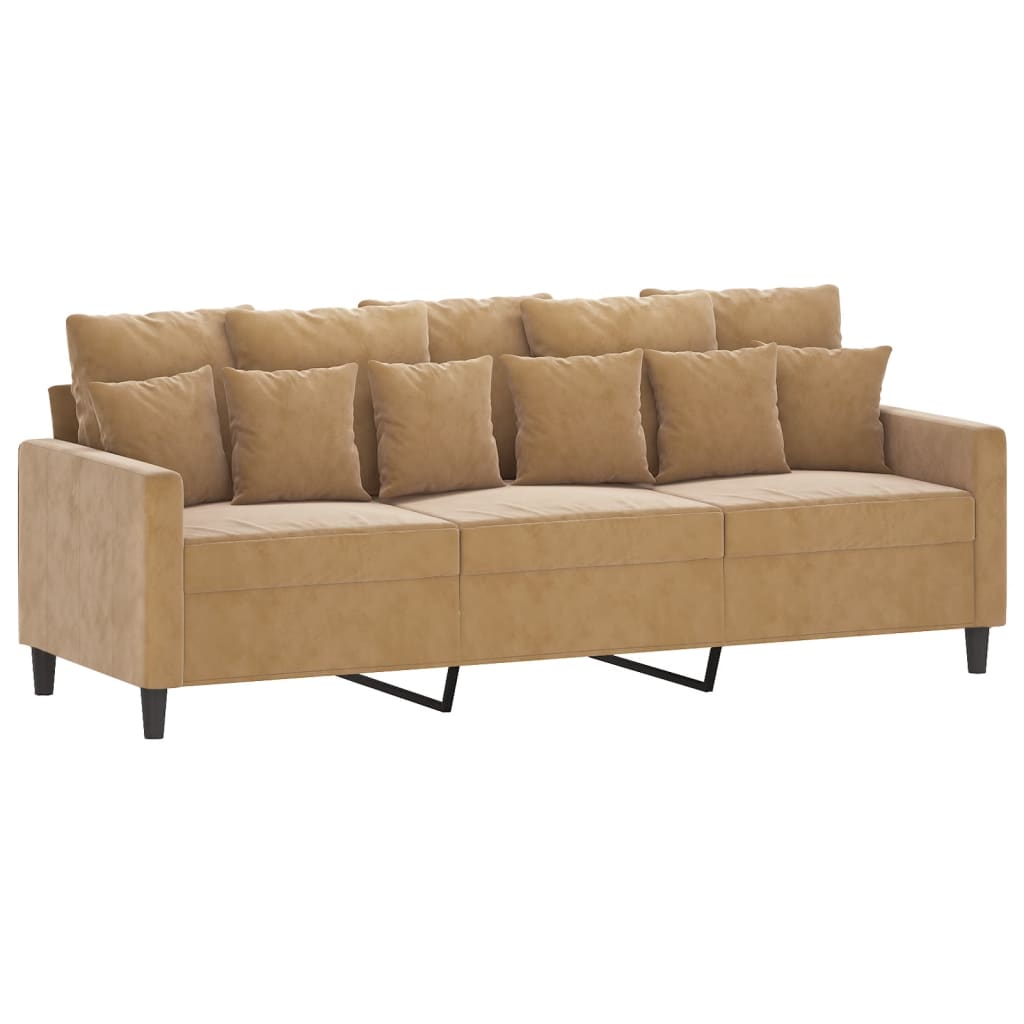 4-delige Loungeset met kussens fluweel bruin is nu te koop bij PeponiXL, paradijselijk wonen!