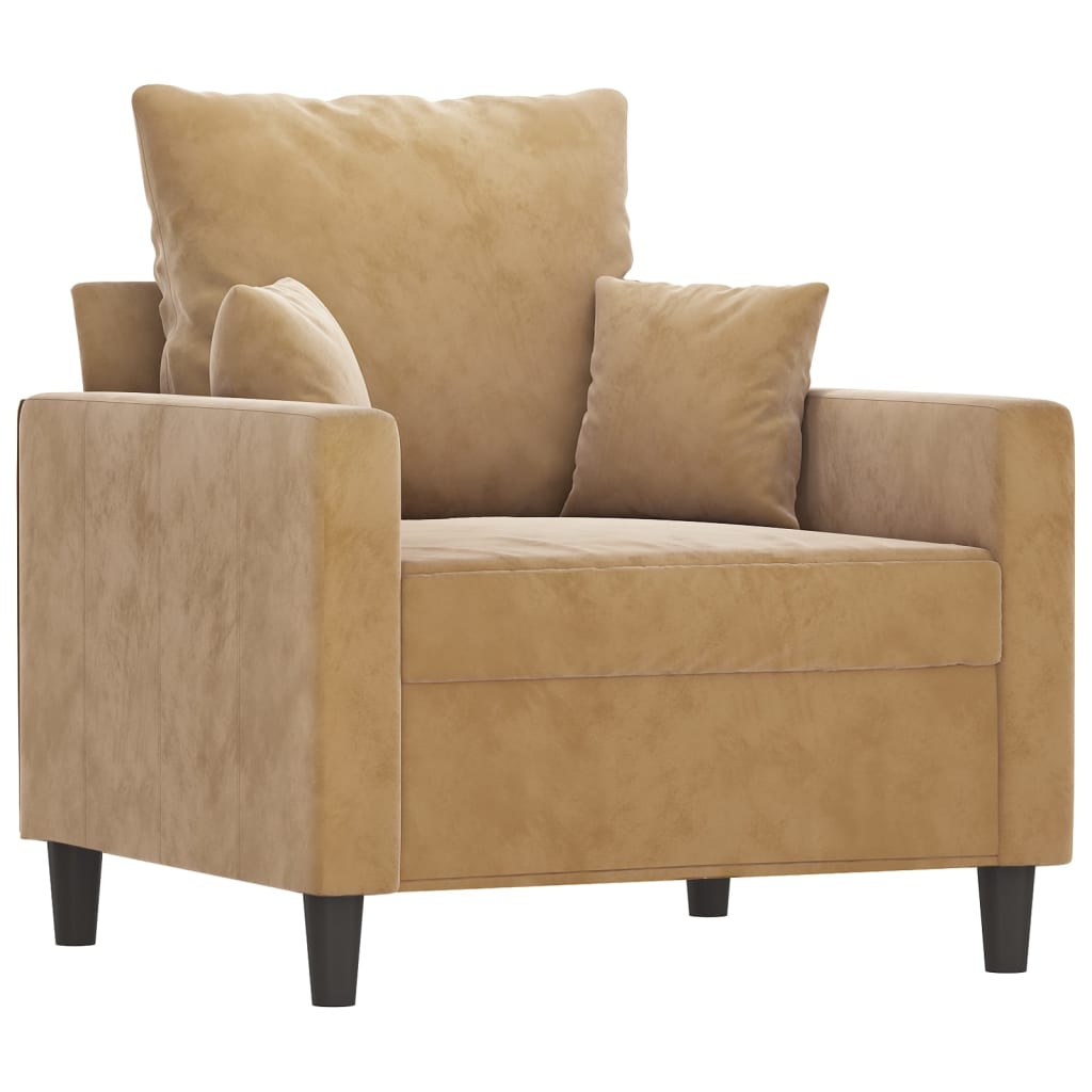 4-delige Loungeset met kussens fluweel bruin is nu te koop bij PeponiXL, paradijselijk wonen!