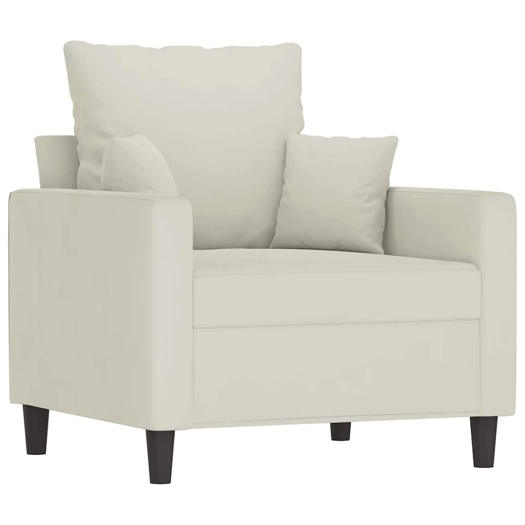 4-delige Loungeset met kussens fluweel crèmekleurig is nu te koop bij PeponiXL, paradijselijk wonen!